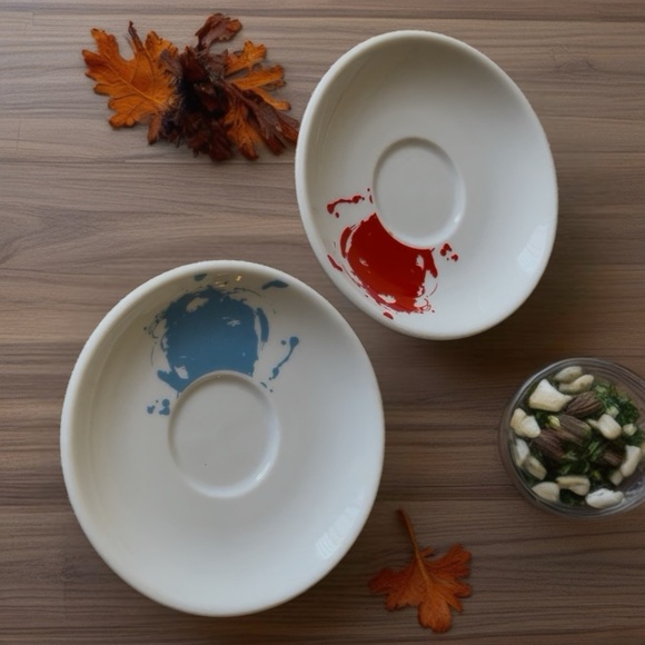 TOSCANA Vintage Red and Blue Espresso Cup Set - Picture 8 of 10